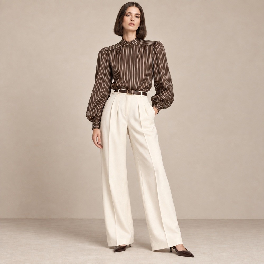 McCalls 8460 80s Revival Button Front Blouses Sz 8 Elevated Basics Tie Neck Chic